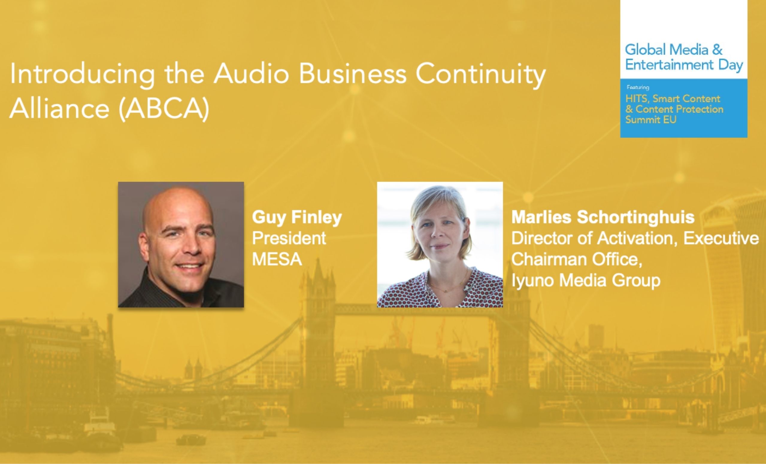 MESA M&E Day, audio business continuity alliance